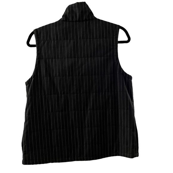 Anne Klein ~ Black with white Pinstripes Vest ~ Caramel colored lining~ size M - Picture 2 of 12